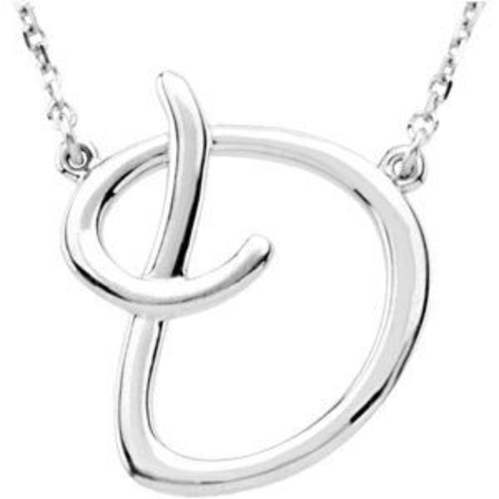 Kazi Luxury Initial Necklace - Sterling Silver (Initial D)